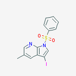 1-(benzenesulfonyl)-3-iodo-5-methylpyrrolo[2,3-b]pyridine结构式