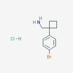 Cyclobutanemethanamine, 1-(4-bromophenyl)-, hydrochloride (1:1)结构式