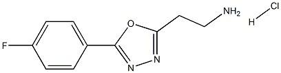 Structure of 1,3,4-Oxadiazole-2-ethanamine, 5-(4-fluorophenyl)-, hydrochloride (1:1)