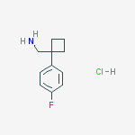 Structure of [1-(4-Fluorophenyl)cyclobutyl]methanamine, HCl