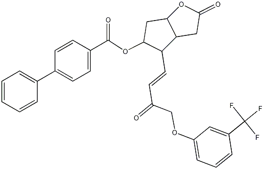 Structure of 2-Oxo-4-{(1E)-3-oxo-4-[3-(trifluoromethyl)phenoxy]-1-buten-1-yl}h exahydro-2H-cyclopenta[b]furan-5-yl 4-biphenylcarboxylate