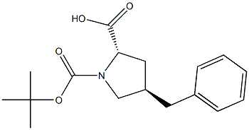 (2S,4R)-4-benzyl-1-(tert-butoxycarbonyl)pyrrolidine-2-carboxylic acid结构式