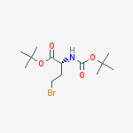 Structure of (2R)-4-Bromo-2-[[(tert-butoxy)carbonyl]amino]butanoic acid tert-butyl ester