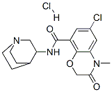 Structure of 2H-1,4-Benzoxazine-8-carboxamide, N-1-azabicyclo[2.2.2]oct-3-yl-6-chloro-3,4-dihydro-4-methyl-3-oxo-, monohydrochloride, (-)-