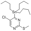 Structure of 5-Chloro-2-(methylthio)-4-(tributylstannyl)pyrimidine