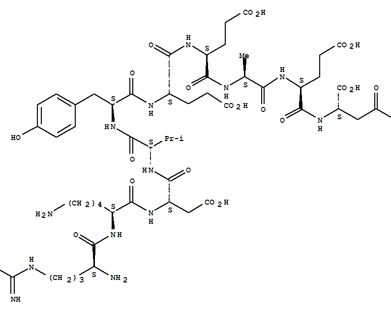Structure of N~5~-(diaminomethylidene)-L-ornithyl-L-lysyl-L-alpha-aspartyl-L-valyl-L-tyrosyl-L-alpha-glutamyl-L-alpha-glutamyl-L-alanyl-N~5~-(diaminomethylidene)-L-ornithyl-L-asparagine