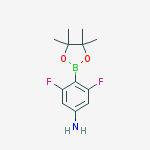 Structure of 3,5-difluoro-4-(4,4,5,5-tetramethyl-1,3,2-dioxaborolan-2-yl)aniline