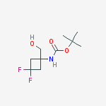 Structure of Tert-butyl N-[3,3-difluoro-1-(hydroxymethyl)cyclobutyl]carbamate
