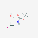 Tert-butyl N-[3-fluoro-1-(hydroxymethyl)cyclobutyl]carbamate结构式
