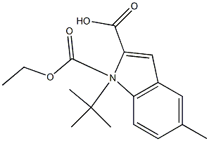 Structure of 1-tert-butyl 2-ethyl 5-methyl-1H-indole-1,2-dicarboxylate