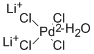 Structure of LITHIUM TETRACHLOROPALLADATE(II) HYDRATE