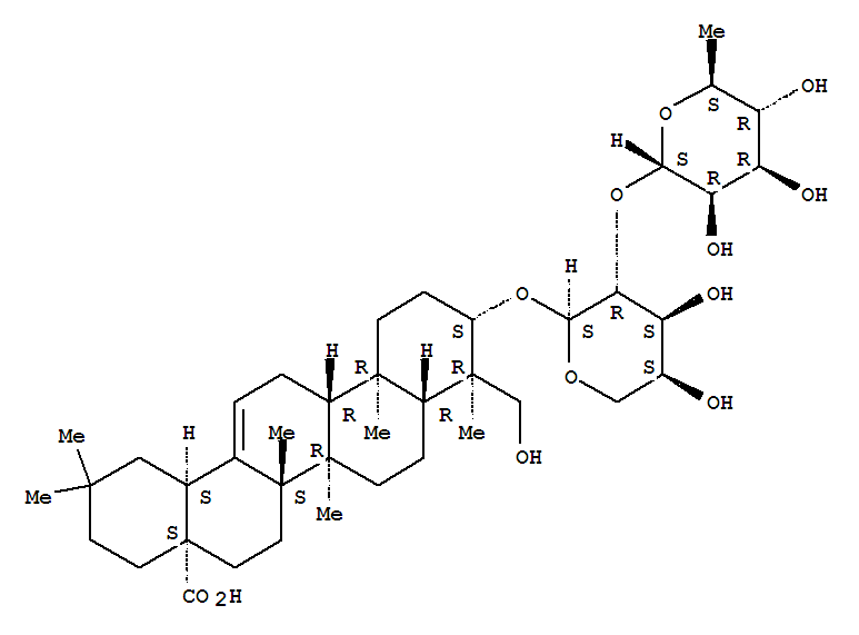 Structure of 3-[[2-O-(α-L-Rhamnopyranosyl)-α-L-arabinopyranosyl]oxy]-23-hydroxyolean-12-en-28-oic acid
