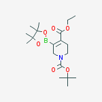 Structure of 1-O-tert-butyl 4-O-ethyl 5-(4,4,5,5-tetramethyl-1,3,2-dioxaborolan-2-yl)-3,6-dihydro-2H-pyridine-1,4-dicarboxylate