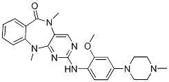 Structure of 6H-PyriMido[4,5-b][1,4]benzodiazepin-6-one, 5,11-dihydro-2-[[2-Methoxy-4-(4-Methyl-1-piperazinyl)phenyl]aMino]-5,11-diMethyl-
