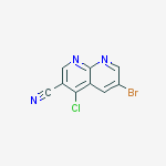 6-bromo-4-chloro-1,8-naphthyridine-3-carbonitrile结构式