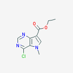 Ethyl 4-chloro-5-methyl-5h-pyrrolo[3,2-d]pyrimidine-7-carboxylate结构式