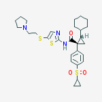 (1R,2S)-2-环己基-1-[4-(环丙基磺酰基)苯基]-N-[5-[[2-(1-吡咯烷基)乙基]硫代]-2-噻唑基]环丙烷甲酰胺结构式