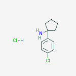 Chemical structure of Cyclopentanamine, 1-(4-chlorophenyl)-, hydrochloride