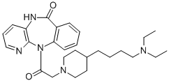 Structure of 11-[[4-[4-(DIETHYLAMINO)BUTYL]-1-PIPERIDINYL]ACETYL]-5,11-DIHYDRO-6H-PYRIDO[2,3-B][1,4]BENZODIAZEPIN-6-ONE