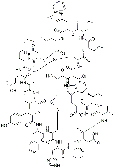 Structure of H-CYS-SER-CYS-SER-SER-TRP-LEU-ASP-LYS-GLU-CYS-VAL-TYR-PHE-CYS-HIS-LEU-ASP-ILE-ILE-TRP-OH