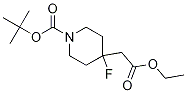 Structure of 2-methyl-2-propanyl 4-(2-ethoxy-2-oxoethyl)-4-fluoro-1-piperidine Carboxylate