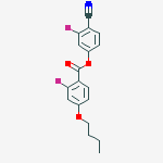 Structure of Benzoic acid, 4-butoxy-2-fluoro-, 4-cyano-3-fluorophenyl ester