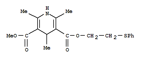 2-phenylsulfanylethyl methyl 2,4,6-trimethyl-1,4-dihydropyridine-3,5-d icarboxylate结构式