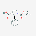 cis-1-N-Boc-2-phenyl-pyrrolidine-3-carboxylic acid结构式