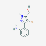 5-(2-aminophenyl)-4-bromo-1H-Pyrazole-3-methanol结构式