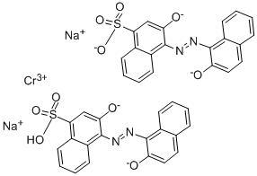 双[3-羟基-4-[(2-羟基-1-萘基)偶氮]-1-萘磺酸铬酸氢二钠结构式