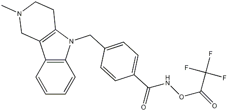 Structure of N-Hydroxy-4-[(1,2,3,4-tetrahydro-2-methyl-5H-pyrido[4,3-b]indol-5-yl)methyl]benzamide 2,2,2-Trifluoroacetate