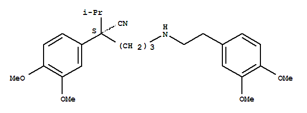 (aS)-a-[3-[[2-(3,4-Dimethoxyphenyl)ethyl]amino]propyl]-3,4-dimethoxy-a-(1-methylethyl)-benzeneacetonitrile Hydrochloride结构式