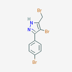 4-bromo-3-(bromomethyl)-5-(4-bromophenyl)-1H-Pyrazole结构式