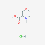 4-methylmorpholine-3-carboxylic acid,hydrochloride结构式