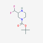 Chemical structure of tert-butyl 3-(difluoromethyl)piperazine-1-carboxylate