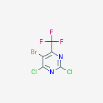Structure of 5-bromo-2,4-dichloro-6-(trifluoromethyl)pyrimidine