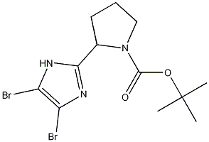 Structure of tert-butyl 2-(4,5-dibromo-1H-imidazol-2-yl)pyrrolidine-1-carboxylate