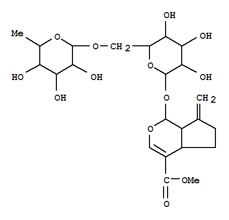 Structure of Cyclopenta[c]pyran-4-carboxylicacid, 1-[[6-O-(6-deoxy-a-L-mannopyranosyl)-b-D-glucopyranosyl]oxy]-1,4a,5,6,7,7a-hexahydro-7-methylene-,methyl ester, [1S-(1a,4aa,7aa)]-