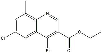 4-Bromo-6-chloro-8-methylquinoline-3-carboxylic acid ethyl ester结构式