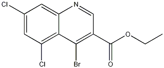 4-Bromo-5,7-dichloroquinoline-3-carboxylic acid ethyl ester结构式