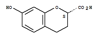 Structure of 2H-1-BENZOPYRAN-2-CARBOXYLIC ACID, 3,4-DIHYDRO-7-HYDROXY-, (S)-