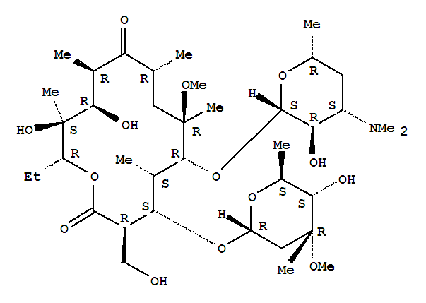 Chemical structure of 16-hydroxyclarithromycin