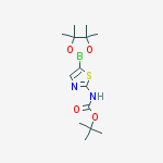tert-butyl 5-(4,4,5,5-tetramethyl-1,3,2-dioxaborolan-2-yl)thiazol-2-ylcarbamate结构式