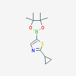 Structure of 2-cyclopropyl-5-(4,4,5,5-tetramethyl-1,3,2-dioxaborolan-2-yl)-1,3-thiazole