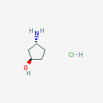 Structure of Cyclopentanol,3-amino-, hydrochloride, trans-