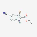 Structure of ethyl 3-bromo-5-cyano-1H-indole-2-carboxylate