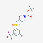Structure of tert-butyl 4-((3-fluoro-5-(trifluoromethyl)phenylsulfonyl)methyl)piperidine-1-carboxylate
