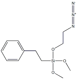 Structure of (AZIDOMETHYL)PHENETHYLTRIMETHOXYSILANE, tech-90
