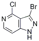 1H-Pyrazolo[4,3-c]pyridine,3-broMo-4-chloro-结构式