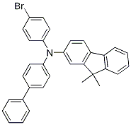 N-(4-联苯基)-N-(4-溴苯基)-(9,9-二甲基芴基)胺结构式